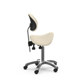 Silverfox Saddle Rolling Stool with Backrest 1025A - GreenLife - Rolling Stool